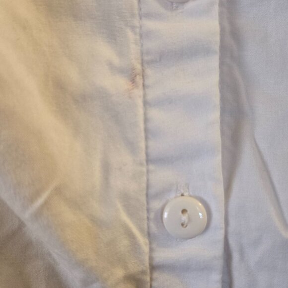 White Cotton Long Button-down Sleeveless Shirt Dress Size 16 - Picture 3 of 11